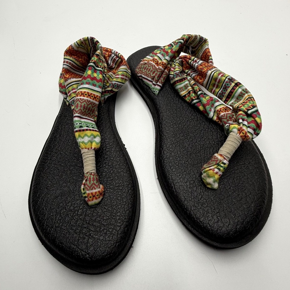 Sanuk Yoga Sling 2 Sandals Women's 6 Aztec Multi-Color Geometric Prints Yoga Mat